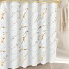Glawry White Gold Marble Shower Curtain Abstract Crack Texture Geometric