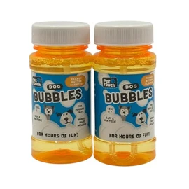 Pet Guru Play Bubbles for Dogs – Non-Toxic, Beef Scented or Peanut Butter Scented For HOURS of fun (YELLOW, 120ML PACK OF 2)