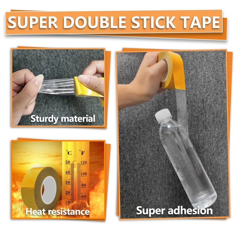 Extra Strong Adhesive Double Sided Tape Heavy Duty,Super Clear Thin