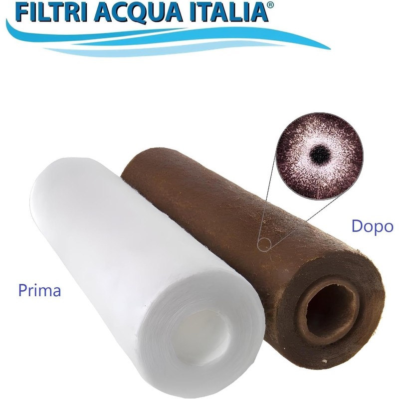 CARTUCCIA FILTRO FILO AVVOLTO 10 POLLICI MICRON 5 POLIPROPILENE SEDIMENTI