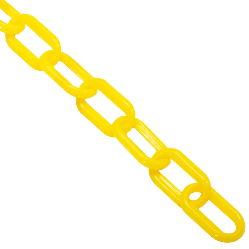 100-foot Plastic Safety Chain Barrier - High-Visibility Lightweight Yellow Barricade