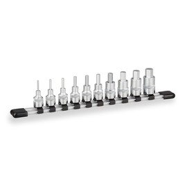 Tone HHB310 Hexagon Socket Set (With Holder) 0.3 inch (9.5 mm) Drive (3/8") Inch (10 Pieces)