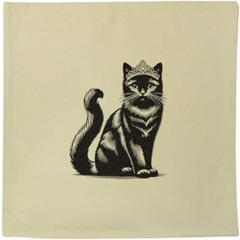 Azeeda 40cm x 40cm 'Cat Princess' Canvas Cushion Cover (CV00044893)