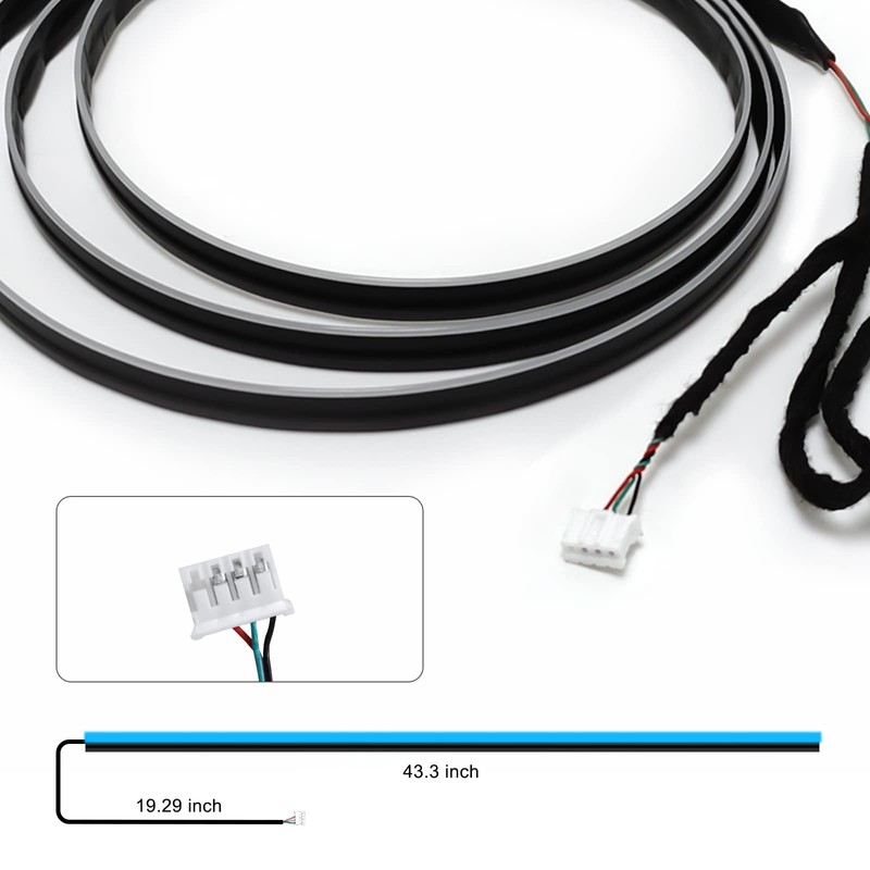 LIGHEID RGB Acrylic Interior Car LED Strip Light 43-inch, which