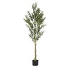 GDFStudio 6" Artificial Olive Tree, Indoor Faux Tropical Plant in