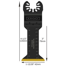 XXGO 4 Pcs Bi Metal Titanium Oscillating Multi Tool Blades for Wood Plastic Metal Cutting XG5204U