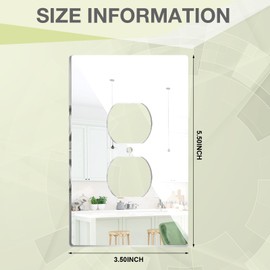 5.5 x 3.5 Inch Mirror Light Switch Covers Outlet Covers Jumbo Acrylic Duplex Wall Plate Mirrored Clear Electrical Outlet Cover for Bathroom Indoor Outdoor Supplies Oversize (Single Gang Socket,8 Pcs)