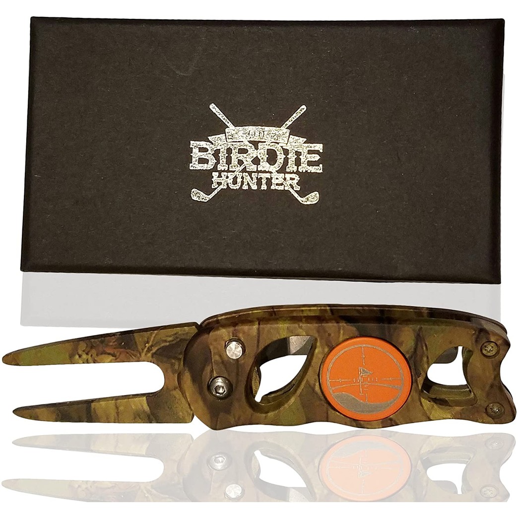 The Birdie Hunter" Camouflage Golf Divot Repair Tool and Ball Marker