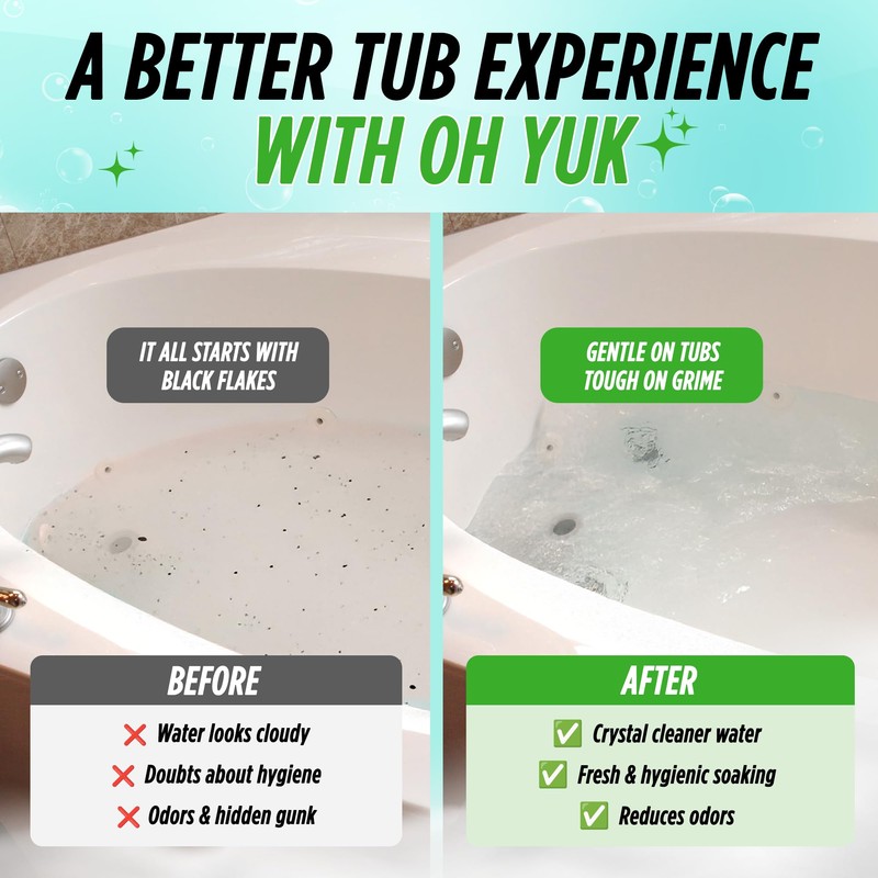 Oh Yuk Jetted Tub Cleaner for Jet Tubs, Bathtubs, Whirlpools,