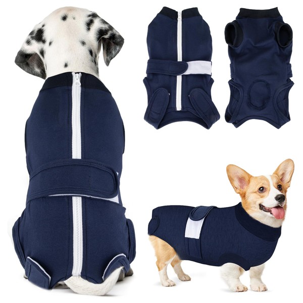 SlowTon Dog Surgery Recovery Suit - Zipper On Dog Onesies