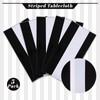 Kesfey 5 Packs Black and White Horizontal Striped Table Cloth