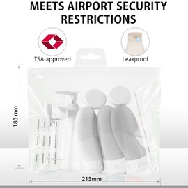 MyGadget Travel Set [14 Pieces] - Travel Bottles | Cream Jars for Filling - Bottles & Cream Jars for Cosmetics - Liquid Travel Container for Aeroplane
