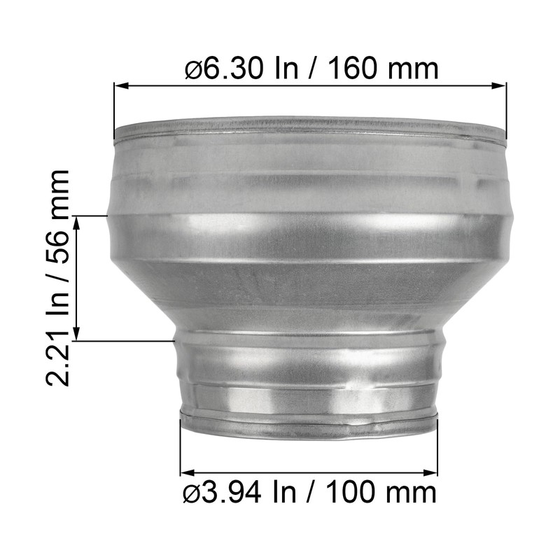 Vent Systems 160 mm to 100 mm Pipe Reduction Adapter