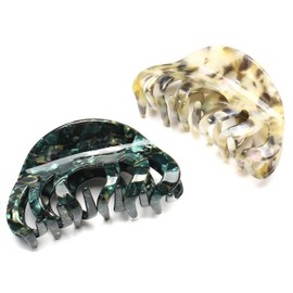 QinGoo Medium Hair Clip, Hair Clip, Hair Clip, Firmly Curled, Adult Hair Accessory, Cute, Women's, Korean, 1 Piece (3.3 x 1.6 inches (8.5 x 4.2 cm), Grey)