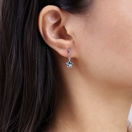 TseenYi Boho Blaue Stern Ohrringe Saphir Stern Ohrringe Blauer Kristall Stern Ohrringe Kleiner Stern Strass Ohrringe Kleiner Stern Baumelnder Ohrstecker Schmuck Für Frauen Und Mädchen