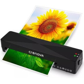 Crenova A4 4 in 1 Thermal Laminator Machine NO Laminating Pouches for Home Black