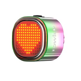 TOWILD TL08 Bike Rear Light with Expression DIY Function,Gradient Color Bike Tail Light Team Synchronization Brake Sense ON/OFF Bicycle Back Light USB-C Charging Taillight,30HR Runtime (Purple-Green)