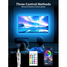 KANTUTOE TV Lights Behind, 19.68ft LED Lights for 55-85 Inch TV, RGB TV Backlight, Music Sync Bluetooth APP and Remote Control Strip Lights USB Powered for Bedroom Gaming Room Decor