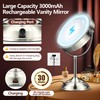 20x Large Lighted Makeup Mirror, Rechargeable 8.6" Magnifying Makeup Mirror,