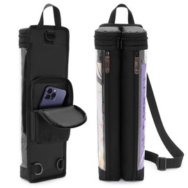 Rexmica Playmat Tube Case for 2pcs W14’’x L24’’ Playmat, Gaming Playmat Tube Case with Dice Holder for TCG/MTG Playmat, Play Game Mat Tube Storage Case Container with Support Panel and Shoulder Strap