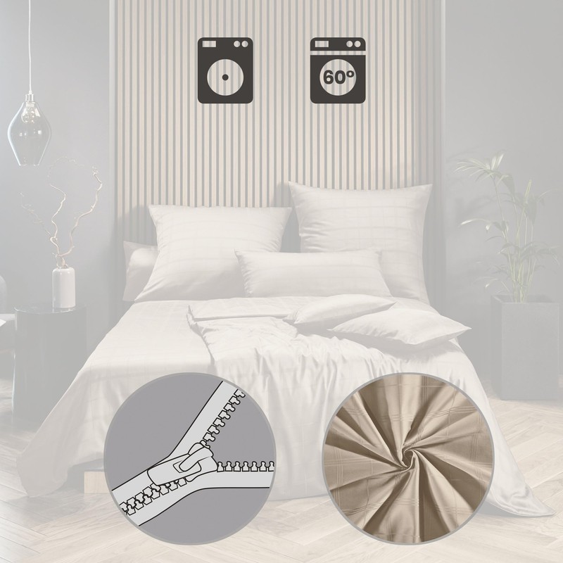 Erwin Müller Passau Bed Linen Mako Damask Taupe Size 1