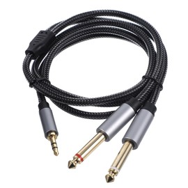 KOMBIUDA Audio Adapter Cable Stereo Splitter for Laptop Tablet Speaker and Amplifier Plated Connectors for Stable Sound Transmission Durable Shell Compatible with Devices