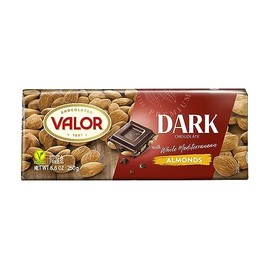 Valor. Dark Chocolate with whole Mediterranean Almonds. 250g (8.75oz).