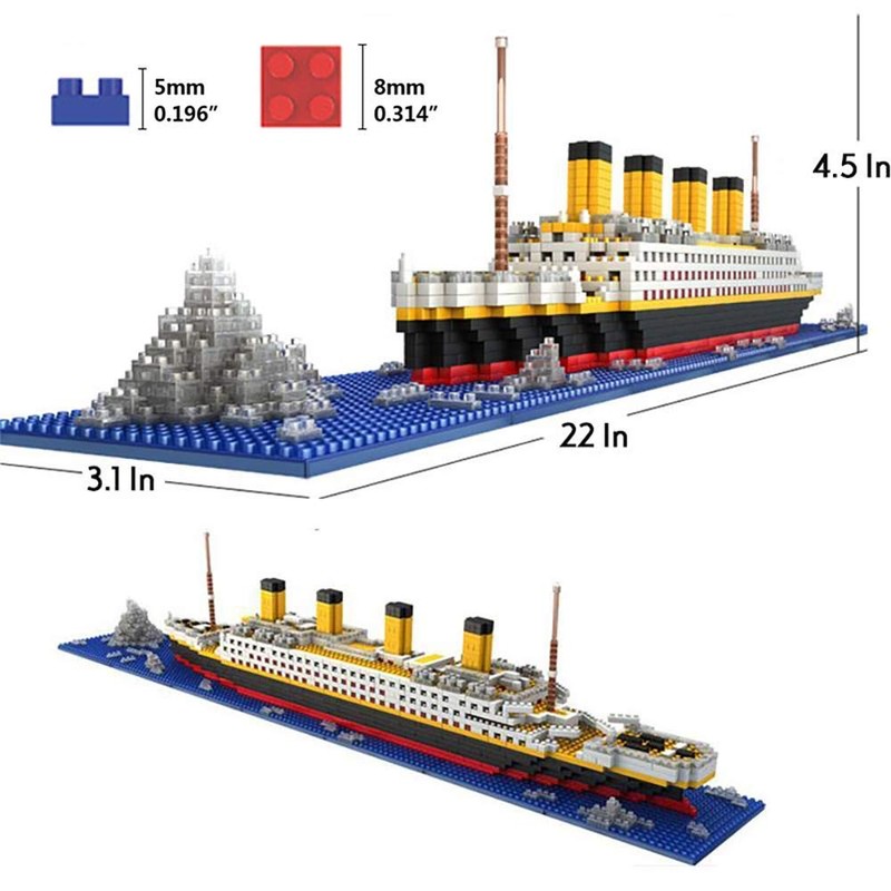 Titanic Model Building Blocks Micro Mini Bricks 3D Puzzle Set