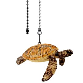 Dotlite Turtle Ceiling Fan Pull Chain,Cute Realistic Sea Turtle Fan String Pulls Charm Extension Decorative,12in 3mm Diameter Beaded Fan Light Pull Chains Extender Ornaments for Kids Room