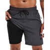 Atforna Men's Long 2-in-1 Swimming Shorts with Compression Quick-Drying Breathable