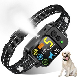 Citronella Bark Dog Collar [No Refill] Spray Dog Collar, with 5 Adjustable Sensitivity, Beep+Vibration+Spray 5 Working Modes Citronella Bark Collar, IP66 Waterproof Dog Spray Collar for L/M/S Black