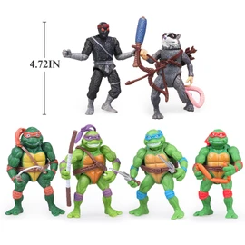 OBXAVV 4.7" Turtles Action Figures 6PCS Figure Bundle Toys Collection Birthday for Kids