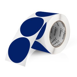 Perco Dark Blue 3-Inch Round Circle Dot Sticker Labels with Easy Peel Perforation - 500 Labels per Roll - Strong Adhesion, Vibrant Colors for Organizing, Crafting & More - Made in USA