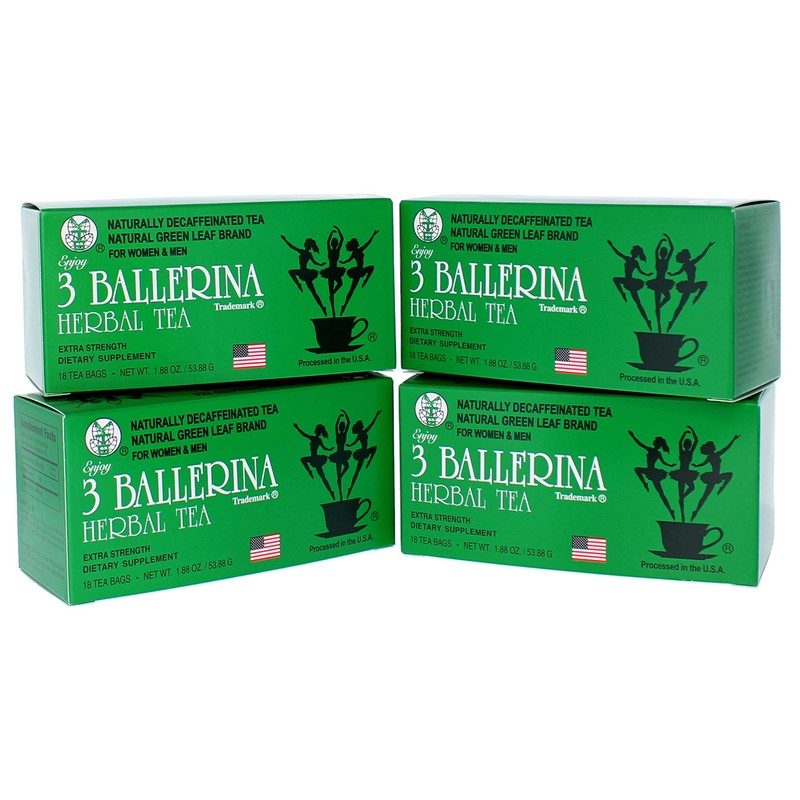 3 Ballerina Herbal Tea Extra Strength 18 Count (Pack of