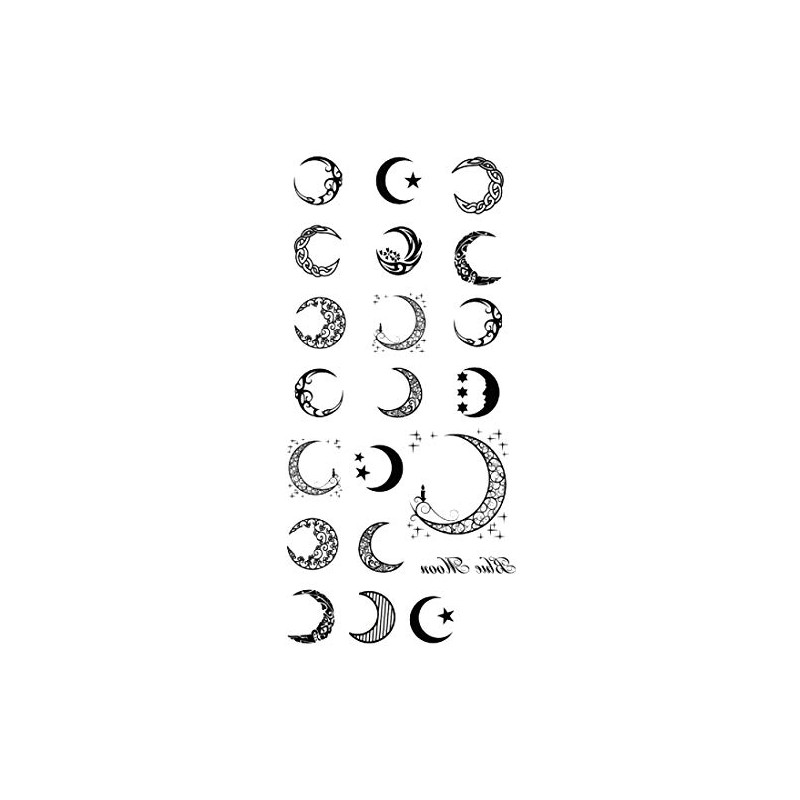 The Fantasy Star Moon Sun Sign Tattoo Sticker (hm601)