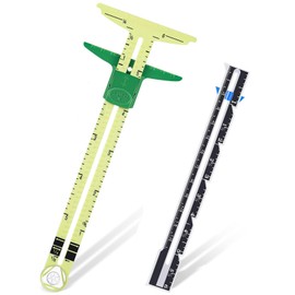 2 pcs Sliding Gauge Sewing Measuring Tool Set,5-in-1 T-Shaped Hemming Measuring Ruler Tool Fabric Quilting Ruler for Knitting Crafting Sewing Beginner Supplies,Stainless Steel Sewing Accessories