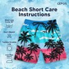 GEPOS Men's Swim Trunks with Beach Print Quick Dry Swimsuits