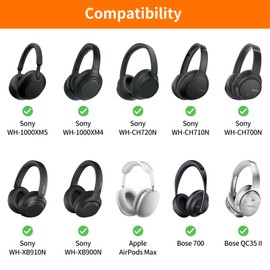 Fintie Tasche für Sony WH1000XM5/ WH1000XM4/ WHCH720N/ WHCH710N/ WHCH700N/ WHXB910N/ WHXB900N/ Bose 700/ QC35 II kabellose Noise Cancelling Kopfhörer, Ersatz-Reiseschutz-Aufbewahrungstasche Hülle Case