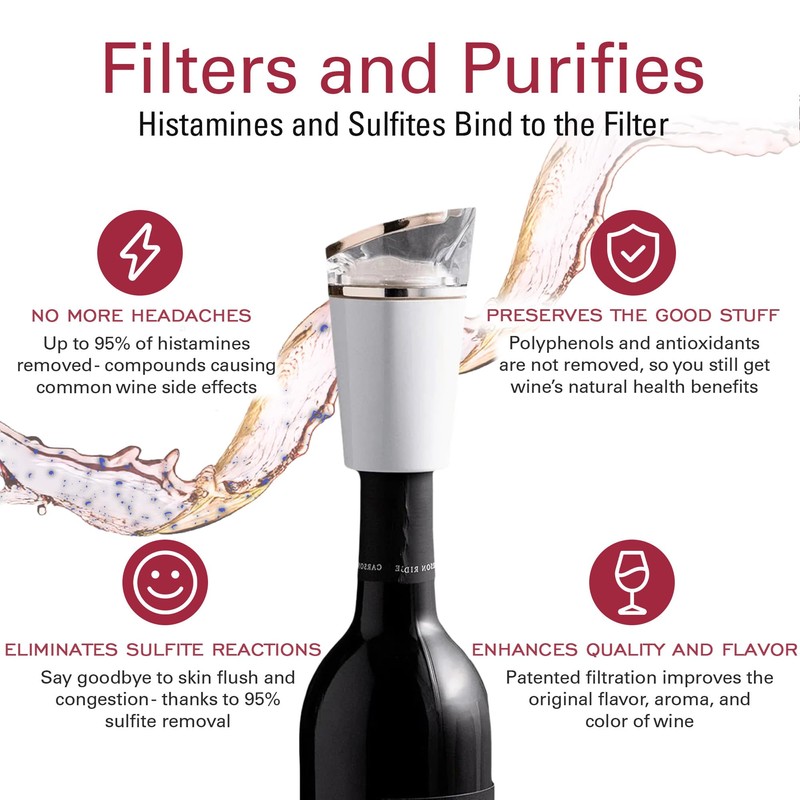 PureWine Phoenix Wine Aerator Pourer Spout - Removes Histamines &