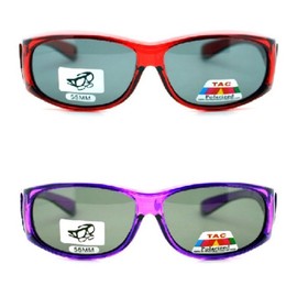 2 Extra Small Polarized Fit Over Sunglasses, Purple and Red