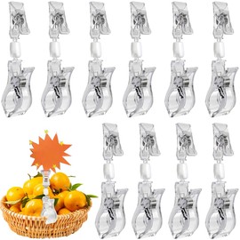 Pop Clip POP Clip Holder, Set of 10, Double-End Clip, Price Tag, Stand, Waterproof, Rotatable, Display, Sign Holder, Commercial Use, Business Cards, Stores, Exhibitions, Displays, Supermarkets, Fruit