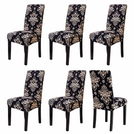 Set of 6 Stretch Dining Room Chair Covers for Dining Room Chairs, Removable Washable Spandex Chair Cover for Kitchen Chairs, Hotel, Banquet (6 Pieces)