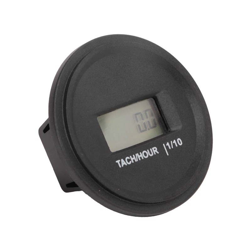 Tach Hour Meter LCD Display Round High Accuracy RPM Hour