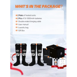 ThxToms Electric Heated Socks for Men Women, 5000mAh Rechargeable Battery Heating Socks with APP Control, 2023 Upgraded Warming Winter Socks for Outdoor Riding Hunting Hiking Skiing Gift, 2 Pairs L