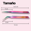 MAAFAB 4pz Set Estuche con 2 Pinzas Extensión Pestañas, Punta