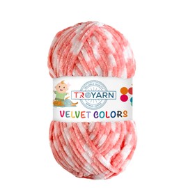 Troyarn Velvet Colors Chenille Baby Blanket Yarn Amigurumi Yarn for Crocheting and Knitting Super Bulky 100 gr (131 yds) (10227)
