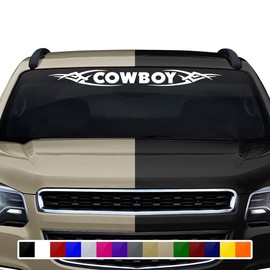 Sticky Creations Cowboy Decal Sticker Windshield Window Vinyl Graphic Banner Rear Back Car Truck SUV Vehicle Trailer Tribal Rodeo 36"x4.25"+ (Design #106)