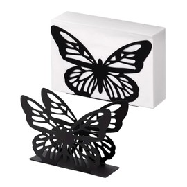 Counius Napkin Holder, Pack of 2 Napkin Holders, Black, Napkin Dispenser for Tables, Napkin Stand, Freestanding Metal, for Table Decoration in Restaurant, Cafe, Hotel or Kitchen (Black)