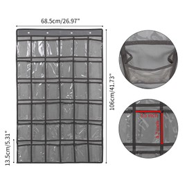 SAVORLIVING Over Door Hanging Organizer Cell Phone Hanging Classroom Chart Wall Door Closet Hanging Durable Fabric Storage Bag (Grey, 36)
