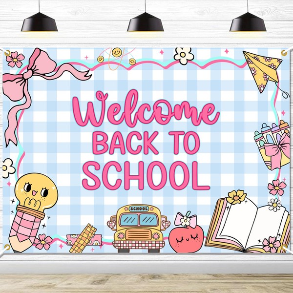 Welcome Back to School Backdrop Banner Large Size First Day